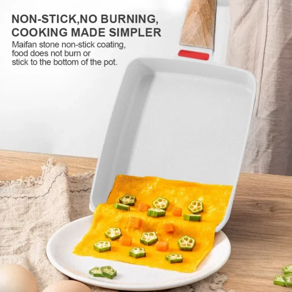 SUPVIBE 35cm Japanese Tamagoyaki Pan | Non-Stick Square Frying Pan | Egg & Pancake Breakfast Pan | All Stove Compatible