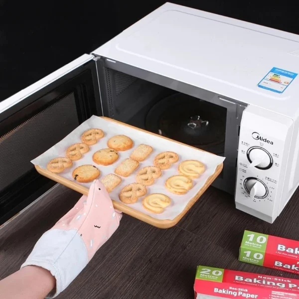 Non-Stick Baking Paper Roll with Cutter 50M | Oil-Proof Parchment Paper | Microwave & Oven Baking Liner