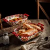 my-11134207-820lh-mivp1k3iimf9f0.webp Aurahouse Butterfly Flower Ceramic Baking Tray | Double-Handled, Microwave & Oven Safe, High-Temperature Resistant