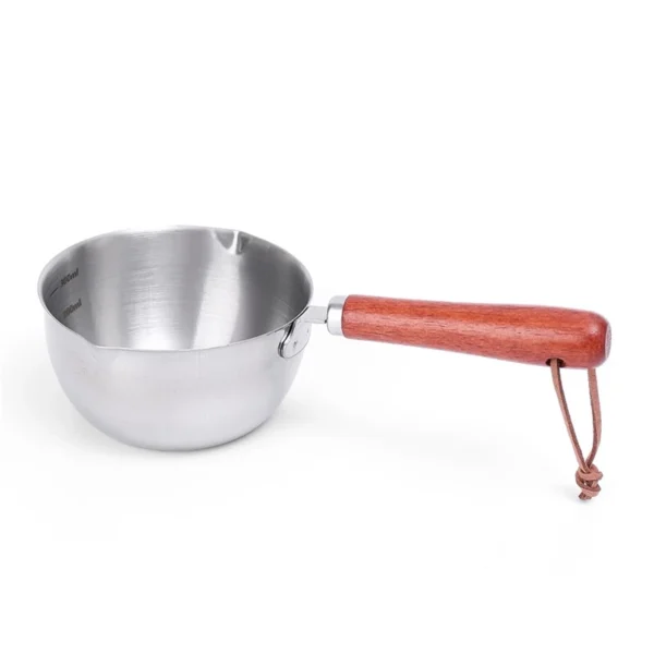 Stainless Steel Mini Oil Pan with Wooden Handle | 150ml / 300ml Small Milk & Hot Oil Pot