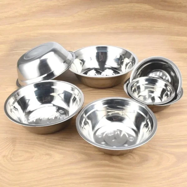 Stainless Steel Round Bowl | 16cm–26cm Mixing & Serving Bowl | Multi-Size Kitchen Bowl