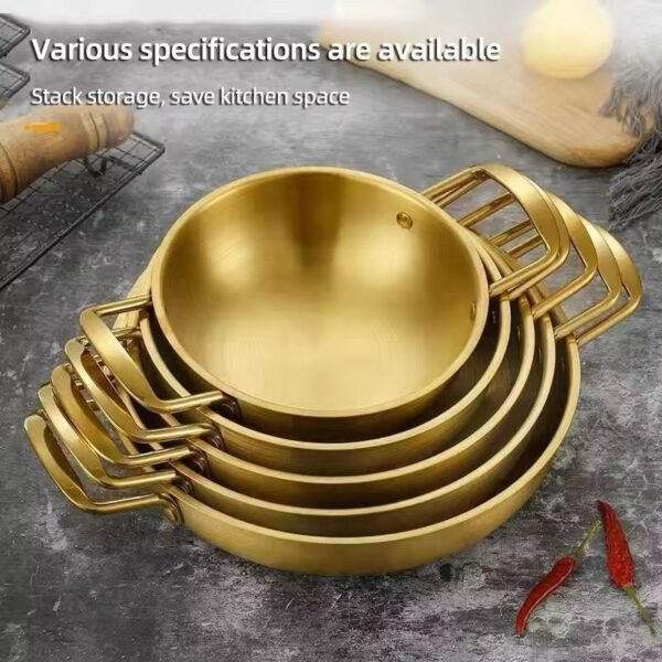 sg-11134201-7rdxx-mc222jjpoimm6d.jpg Korean Gold Flat-Bottom Wok | Stainless Steel Dry Pot | Ramen & Noodle Cooking Pan
