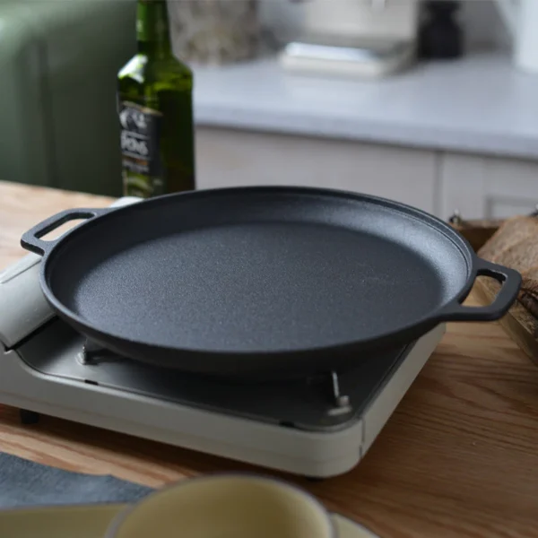Thick Cast Iron Skillet | Dosa Tawa / Crepe Pan | Non-Coated Pancake Pan | Camping Cookware