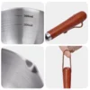 Stainless Steel Mini Oil Pan with Wooden Handle | 150ml / 300ml Small Milk & Hot Oil Pot