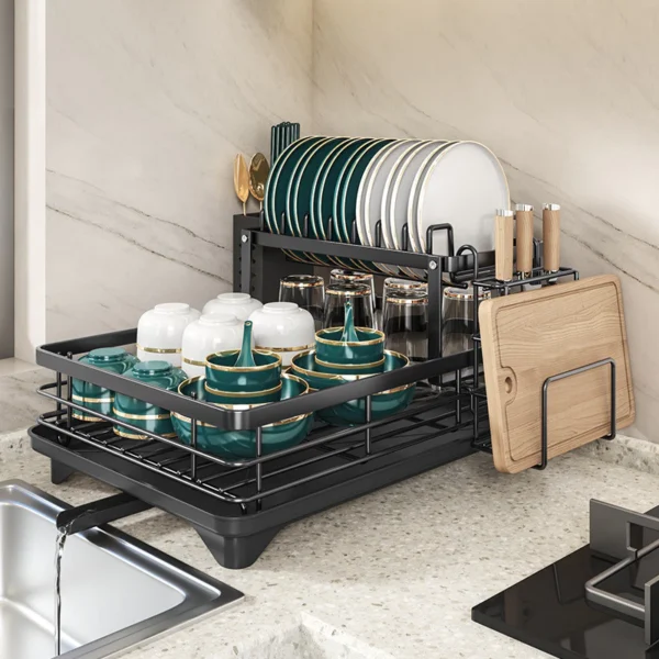 sg-11134201-82610-mlhtytwxhgr30c.webp Multifunctional Kitchen Dish Rack | Drain Rack & Shelf | Tableware Storage Organizer