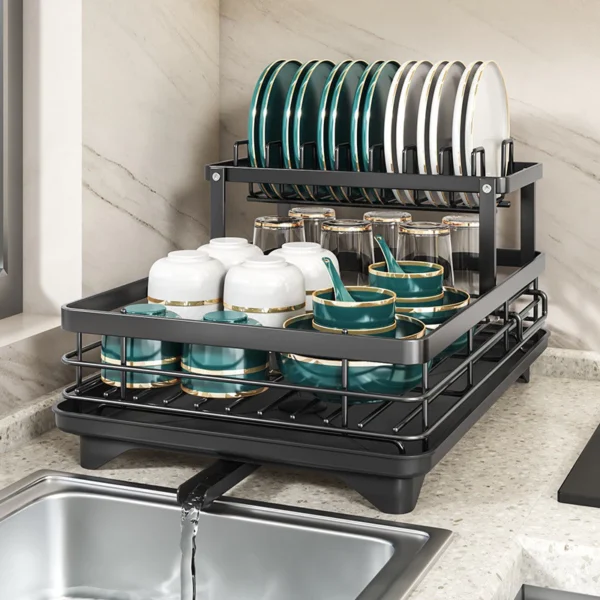 sg-11134201-8262b-mlhtyu63kx6t55.webp Multifunctional Kitchen Dish Rack | Drain Rack & Shelf | Tableware Storage Organizer