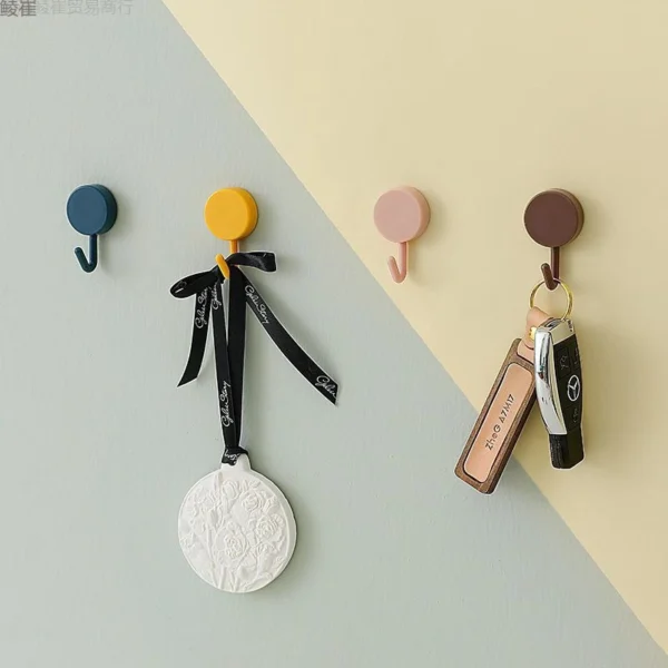 sg-11134202-7rbmc-lqbne23crz34b0.webp Creative Macron Hook – Sticky Hook for Kitchen & Bathroom | No Trace, No Punching, Key Holder